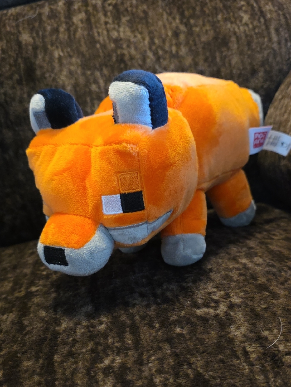 Minecraft Orange Fox Plush Toy - Soft Blocky Design